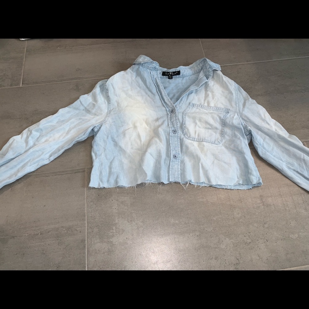 Velvet heart cropped shirt